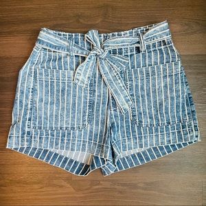 AE Striped Denim Shorts